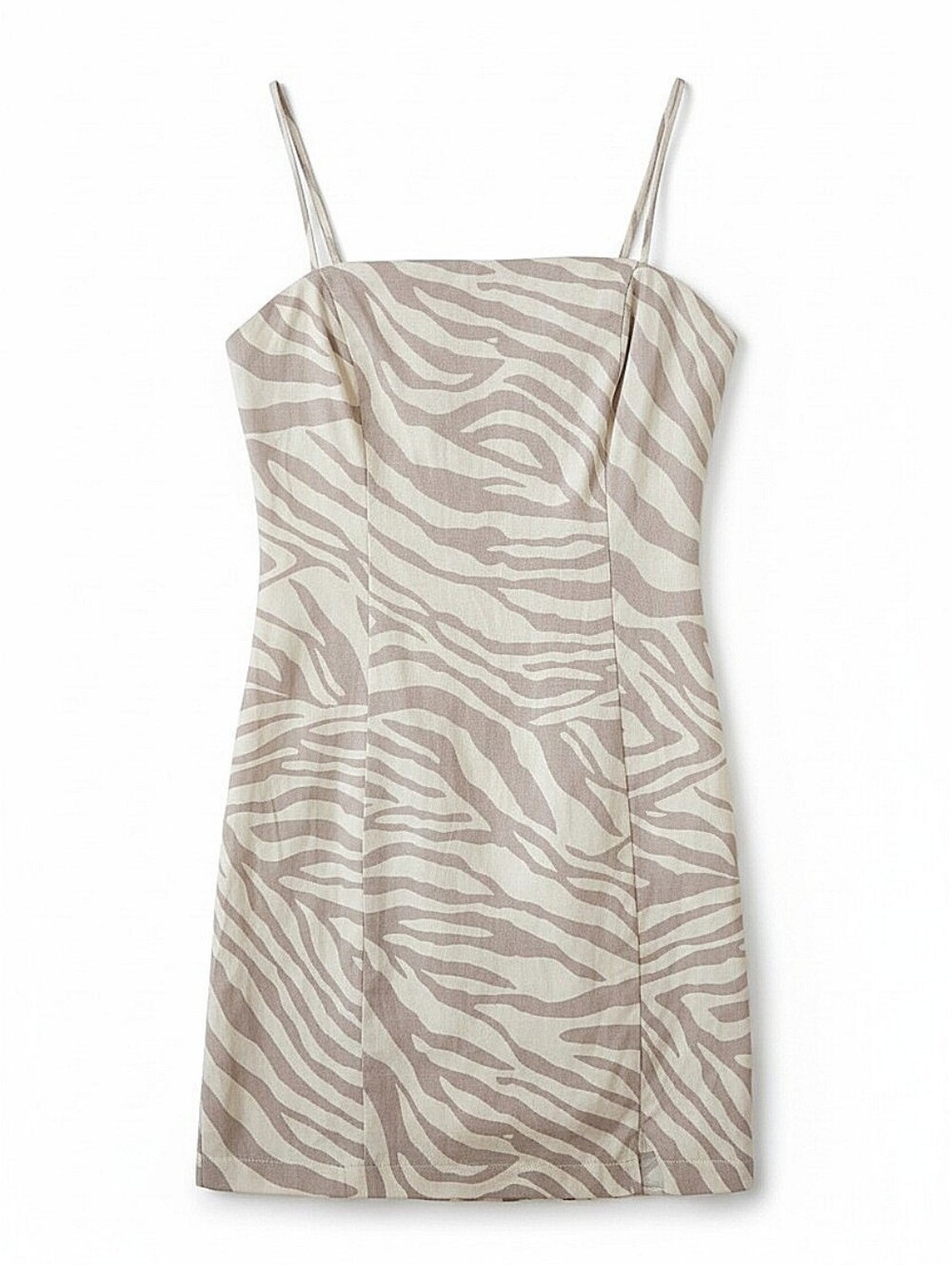 NWT! Lush Beige Zebra Print Mini Dress with Spaghetti Straps